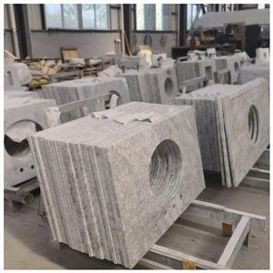 Valkoinen Carraran marmorinen meikkitoppi