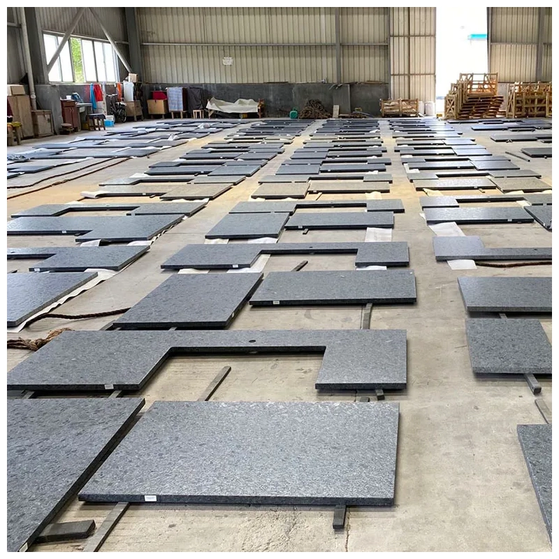 steel gray leathered granite