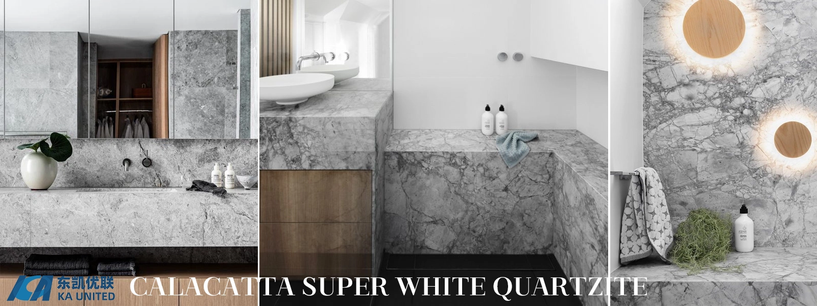 Calacatta Super White Quartzite Bathroom Projects-KA UNITED Calacatta Super White Quartzite Bathroom Projects-KA UNITED
