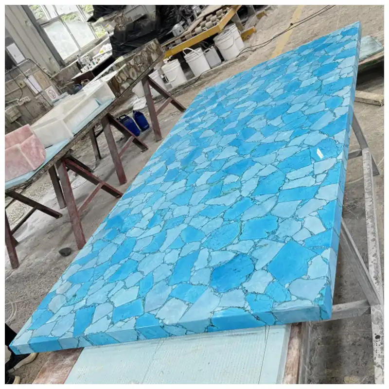 Blue Turquoise Gemstone Dining Tables Blue Turquoise Gemstone Dining Tables